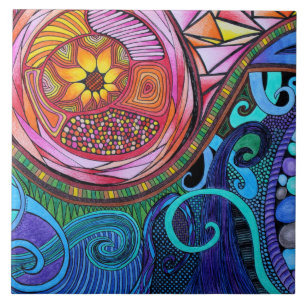 Carreau Art abstrait coloré moderne