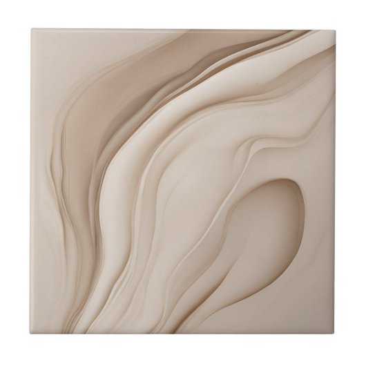 Carreau Art abstrait en faux relief beige (Devant)