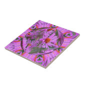 Carreau Art Abstrait Floral Pink Asters (Côté)