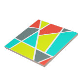 Carreau Art Abstrait gris corail jaune minimalisme (Côté)