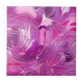 Carreau Art Abstrait Moderne violet rose blanc (Devant)