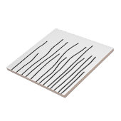 Carreau Art Abstrait noir sur blanc minimalisme (Côté)