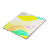 Carreau Art Abstrait Pastel Jaune lavé Effet (Côté)
