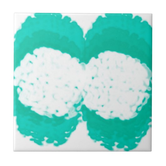 Carreau Art Abstrait Pastel Turquoise Vert Blanc (Devant)