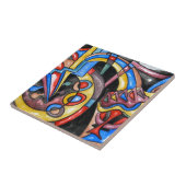 Carreau Art abstrait peint parMain extraterrestre (Côté)