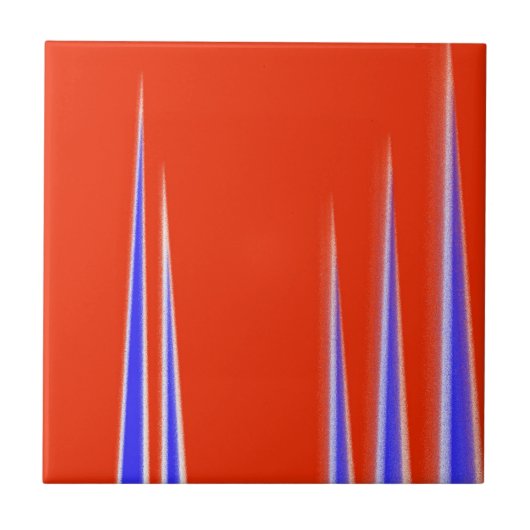 Carreau Art Abstrait Rouge Bleu Blanc Minimalisme (Devant)