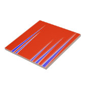 Carreau Art Abstrait Rouge Bleu Blanc Minimalisme (Côté)