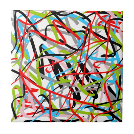 Carreau Art Abstrait très coloré (Devant)