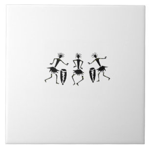 Carreau Art Africain, Danseuses Inspirantes Silhouette