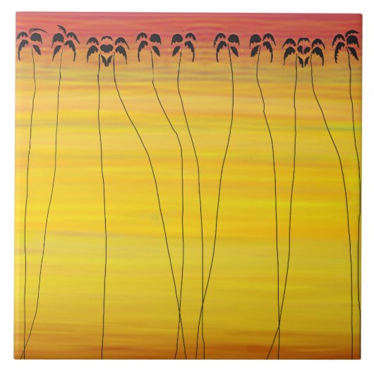 Carreau Art africain, soleil tropical (Devant)
