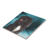 Carreau Art animal de chien Pekingese noir (Côté)