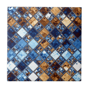 Carreau Art bleu d'original de motif de mosaïque de