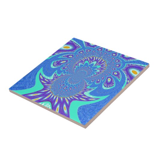 Carreau Art bleu moderne (Côté)