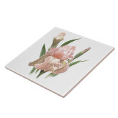 Carreau Art Botanique Fleur Iris, Joliment Porté Rose (Côté)