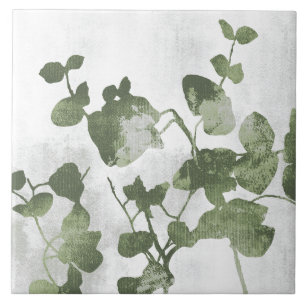 Carreau Art botanique peintre vert olive sauge 01