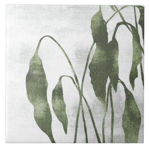 Carreau Art botanique peintre vert olive sauge 03