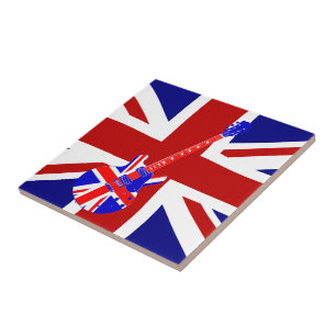 Carreau Art britannique 2 de guitare d'Union Jack