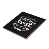 Carreau Art chrétien floral foncé - Psaume 56:3 (Côté)