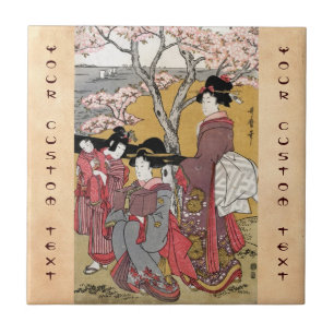 Carreau Art classique japonais oriental frais de dame de