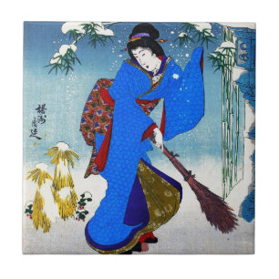Carreau Art classique japonais oriental frais de dame de