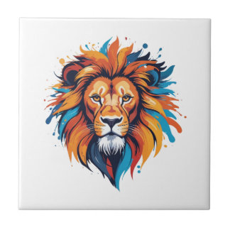 Carreau Art coloré Lion Head Wall