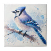 Carreau Art d'aquarelle Blue Jay (Devant)