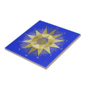 Carreau Art d'astrologie de la gerbe de soleil dorée mysti (Côté)