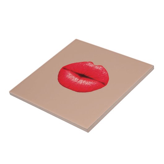 Carreau Art de bruit de baiser de baiser de lèvres de café (Côté)