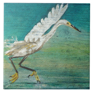 Carreau Art de Chambre de plage de charadriidé de héron
