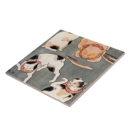 Carreau Art de chat japonais vintage (Côté)