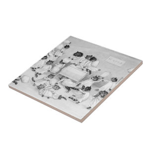 Carreau Art de chat par Louis Wain 1900