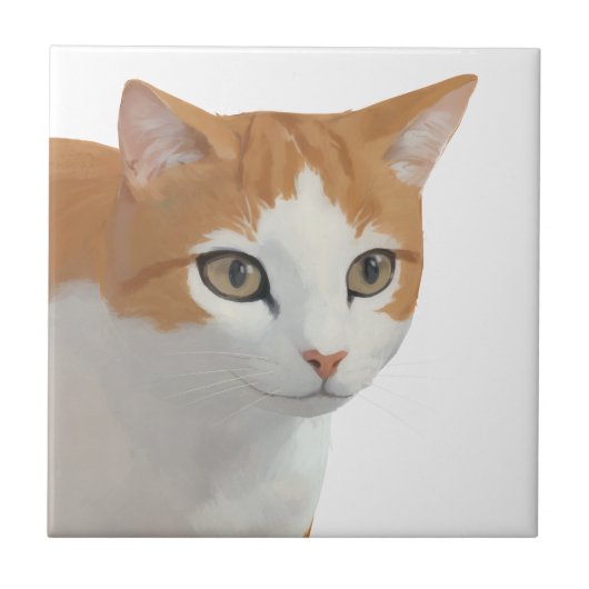 Carreau Art de chat roux adorable (Devant)