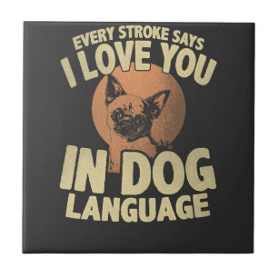 Carreau Art de citation de chien d'amour d'empreinte de pa