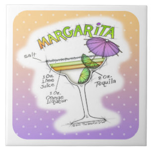 CARREAU ART DE COCKTAIL DE RECETTE DE MARGARITA