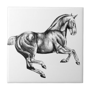 Carreau Art de croquis de dessin de cheval fait main