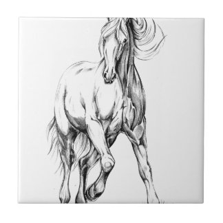 Carreau Art de croquis de dessin de cheval fait main