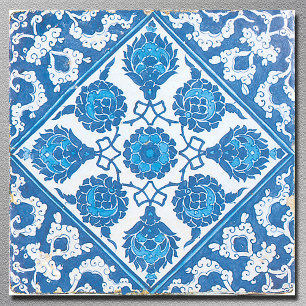 Carreau Art de Delft vintage bleu et blanc