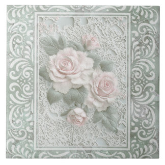 Carreau Art de dentelle florale vintage