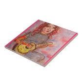 Carreau art de fille d'ukulélé (Côté)