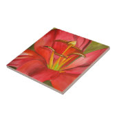 Carreau Art de fleur d'aquarelle d'origine du lys rouge (Côté)