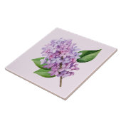 Carreau Art de fleur de lilas sur fond rose (Côté)