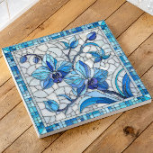 Carreau Art de la mosaïque de l'orchidée bleue