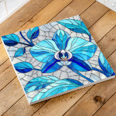Carreau Art de la mosaïque de l'orchidée bleue