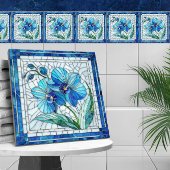 Carreau Art de la mosaïque de l'orchidée bleue