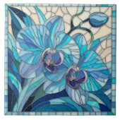 Carreau Art de la mosaïque de l'orchidée bleue (Devant)