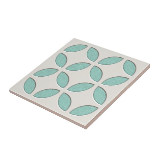 Carreau Art de la mosaïque verte Turquoise en laiton blanc (Côté)