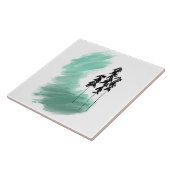 Carreau art de l'arbre vert scandinave simple moderne ment (Côté)