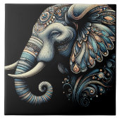 Carreau Art de l'éléphant de l'aube fleuri (Devant)