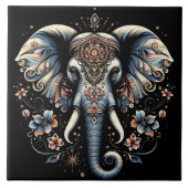 Carreau Art de l'éléphant de l'aube fleuri (Devant)