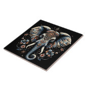 Carreau Art de l'éléphant de l'aube fleuri (Côté)